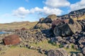 Fallen Moai Statues at Ahu Akahanga - Easter Island, Chile