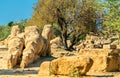 Fallen statue of Atlas at the Temple of Olympian Zeus in the Valley of Temples near Agrigento, Sicily Royalty Free Stock Photo