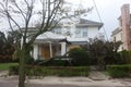 Fallen tree damaged house in the aftermath of Hurricane Sandy in Far Rockaway, New York Royalty Free Stock Photo