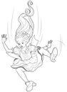 Falling Alice Coloring Page Royalty Free Stock Photo