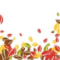 Falling autumn leaves. Red, yellow