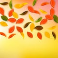 Falling autumn leaves. Red, yellow