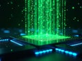 Falling Binary Code Matrix Style On Black Background For Cyber Interface Design Royalty Free Stock Photo