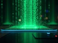 Falling Binary Code Matrix Style On Black Background For Cyber Interface Design Royalty Free Stock Photo