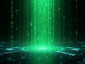 Falling Binary Code Matrix Style On Black Background For Cyber Interface Design Royalty Free Stock Photo