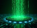 Falling Binary Code Matrix Style On Black Background For Cyber Interface Design Royalty Free Stock Photo