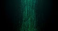 Falling Binary Code Stream Background with Digital Number Animation Royalty Free Stock Photo