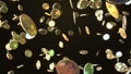 Falling bitcoin coins. 3D rendering Royalty Free Stock Photo