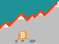 The falling of Bitcoin vector illustration without hands and legs