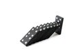 Falling, black Domino bones on white background Royalty Free Stock Photo