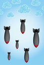 Falling bombs Royalty Free Stock Photo