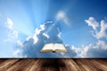 Falling book from the sky Royalty Free Stock Photo