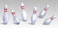 Falling bowling pins Royalty Free Stock Photo