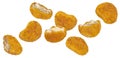 Falling chicken nuggets isolated on white background Royalty Free Stock Photo