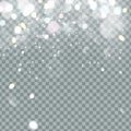 Falling Christmas Shining beautiful snow isolated on transparent background. Snowflakes, snowfall. snowflake vector Royalty Free Stock Photo