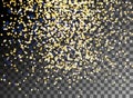 Falling Christmas shining gold glitter snowfall Royalty Free Stock Photo