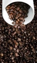Falling coffee beans Royalty Free Stock Photo