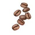 Falling coffee beans