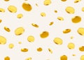 Falling coins, falling money, flying gold coins, golden rain. Royalty Free Stock Photo