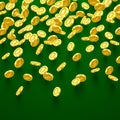 Falling coins golden. Royalty Free Stock Photo