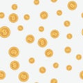 Falling coins seamless pattern Royalty Free Stock Photo