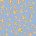 Falling coins seamless pattern Royalty Free Stock Photo