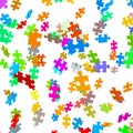 Falling Colored Puzzle Pieces - JigSaw