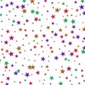 Falling colored stars, colored confetti in the form of stars on a white background, design element Royalty Free Stock Photo