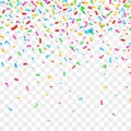 Falling colorful celebration party decoration confetti on checkered background Royalty Free Stock Photo