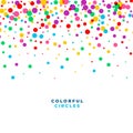 Falling colorful circles confetti celebration background design