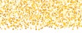 Falling confetti. Golden polka dot. Vector.