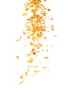 Falling corn flakes on an isolated background