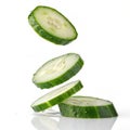 Falling Cucumber Slice Transparent Background
