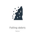 Falling debris icon vector. Trendy flat falling debris icon from nature collection isolated on white background. Vector