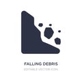 falling debris icon on white background. Simple element illustration from Nature concept