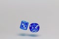 Falling dice while gambling and gaming. Royalty Free Stock Photo