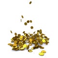 Falling dollar gold coins