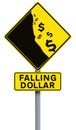 Falling Dollar Royalty Free Stock Photo