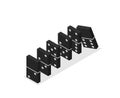 Falling dominoes. Concept of Domino effect. Vector illustration of isometric projection isolated on white background Royalty Free Stock Photo