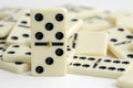 Falling dominoes. Domino effect.