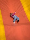 Falling down a giant slide