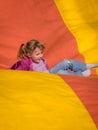 Falling down a giant slide