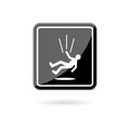 Falling down sign, Fall hazard vector pictogram illustration isolated on white background Royalty Free Stock Photo