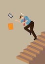 Falling Down on Staircase Vector Illustration