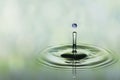 Falling drop of water with blue earth image Royalty Free Stock Photo