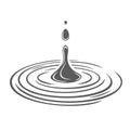 Falling Drop on Water Surface Glyph Icon Royalty Free Stock Photo