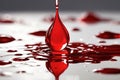 Falling drops of red liquid water. 3d rendering Royalty Free Stock Photo