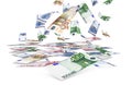 Falling Euro Banknotes Royalty Free Stock Photo