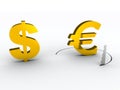 Falling euro financial risk concept Royalty Free Stock Photo