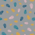 falling fluffy feathers seamless vector pattern